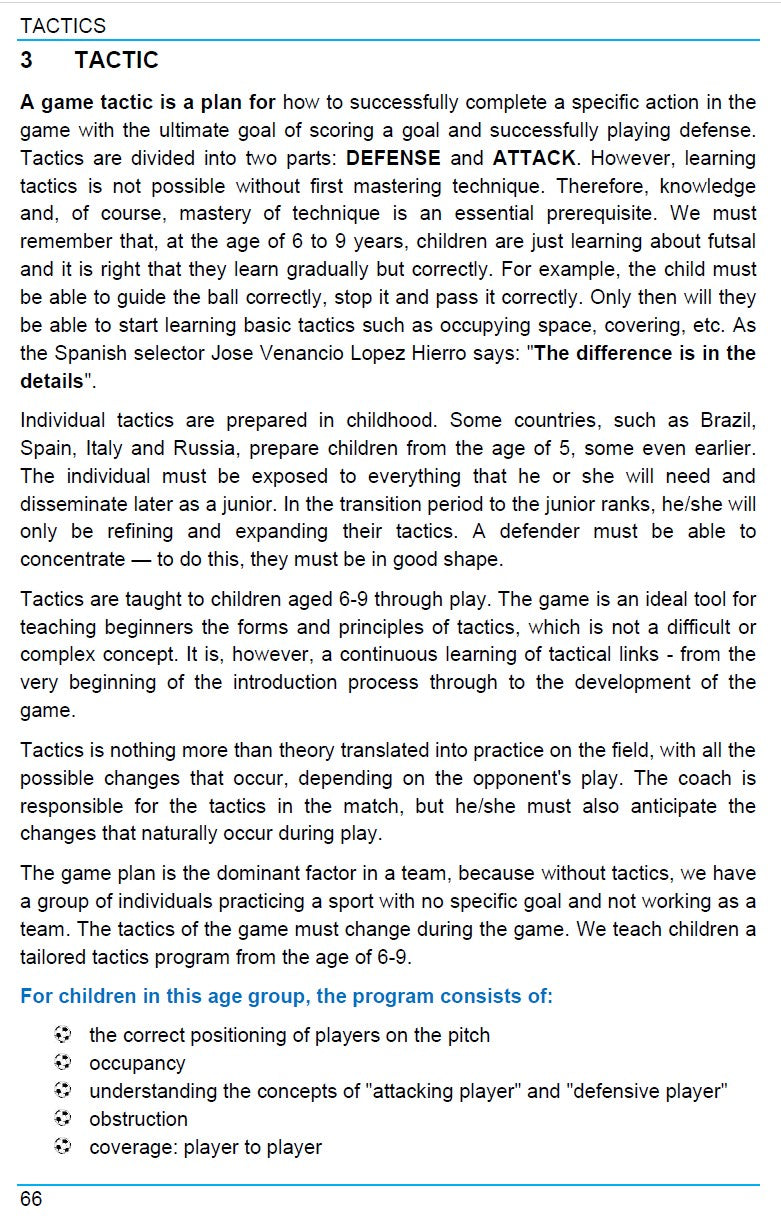 FUTSAL From A to Z: FUTSAL 6-9 Years, the First Book